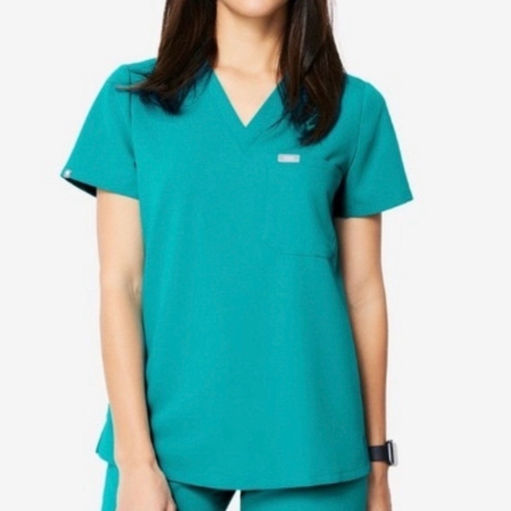 Figs Teal Women's Top: xs
